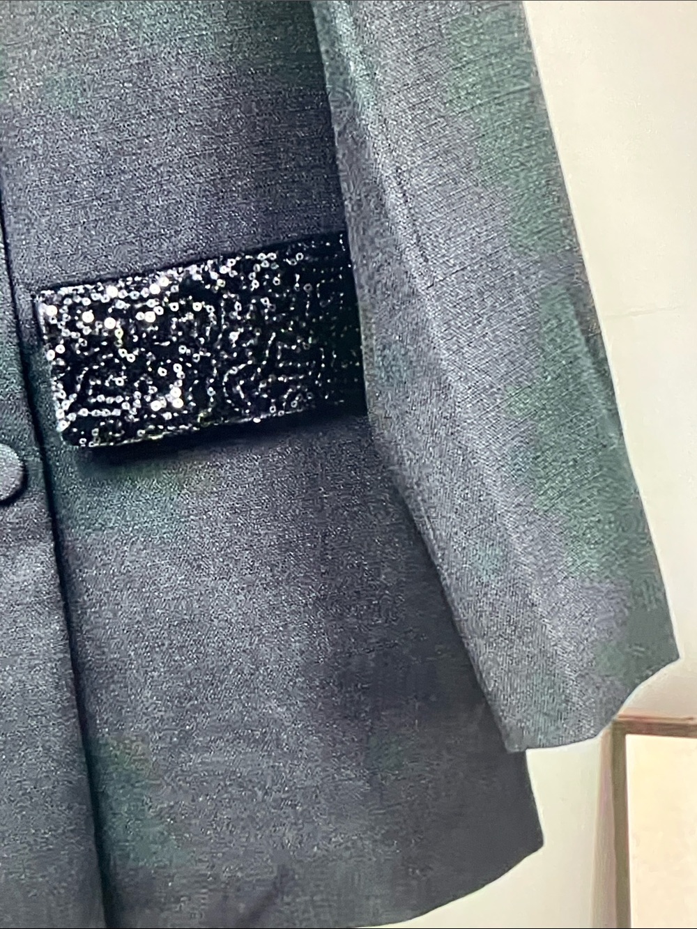 Valentino Black Sequin Lapel Double-Breasted Blazer - Picture 4 of 8